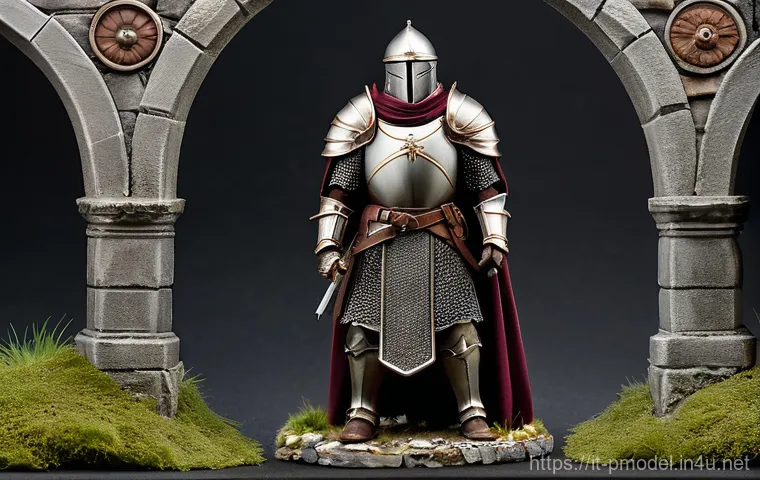피규어 프라모델 DIY 개조법 - **Prompt: Masterpiece Fantasy Figure Painting**
"A highly detailed miniature fantasy hero figure...