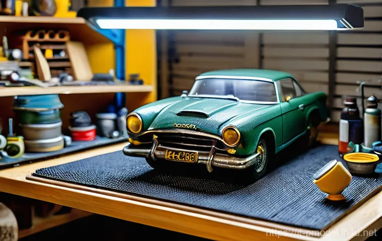 프라모델 블로그 운영 팁 - **Prompt 1: The Passionate Modeler's Workbench**
    "A highly detailed, well-lit photograph of a sc...