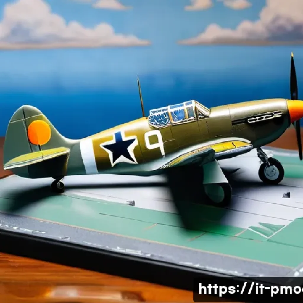 제2차 세계대전 비행기 프라모델 - **Prompt:** A hyperrealistic, highly detailed photograph of a 1/48 scale model of a Messerschmitt Bf...