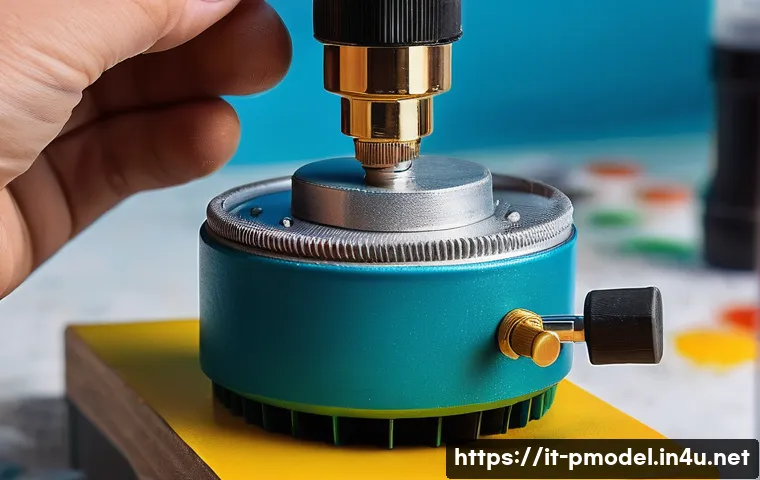 에어브러시 압력 설정 팁 - A close-up, highly detailed image of a professional artist’s hand adjusting the pressure regulator k...