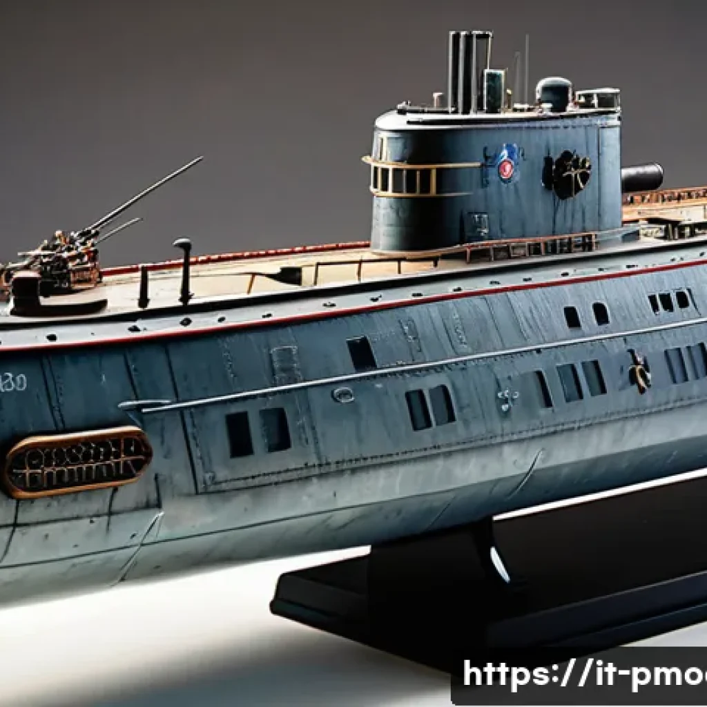 잠수함 프라모델 인기 모델 - Highly detailed scale model of a World War II German U-Boat Type VII submarine, crafted from plastic...