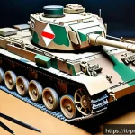 타미야 1 35 시리즈 리뷰 - Highly detailed 1/35 scale Tamiya Panzer IV Ausf. H model tank on a workbench, surrounded by precise...