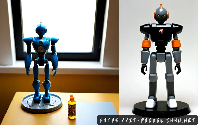 피규어와 프라모델 차이점 - Photorealistic side-by-side comparison on a tidy Italian hobby room worktable: a fully painted colle...